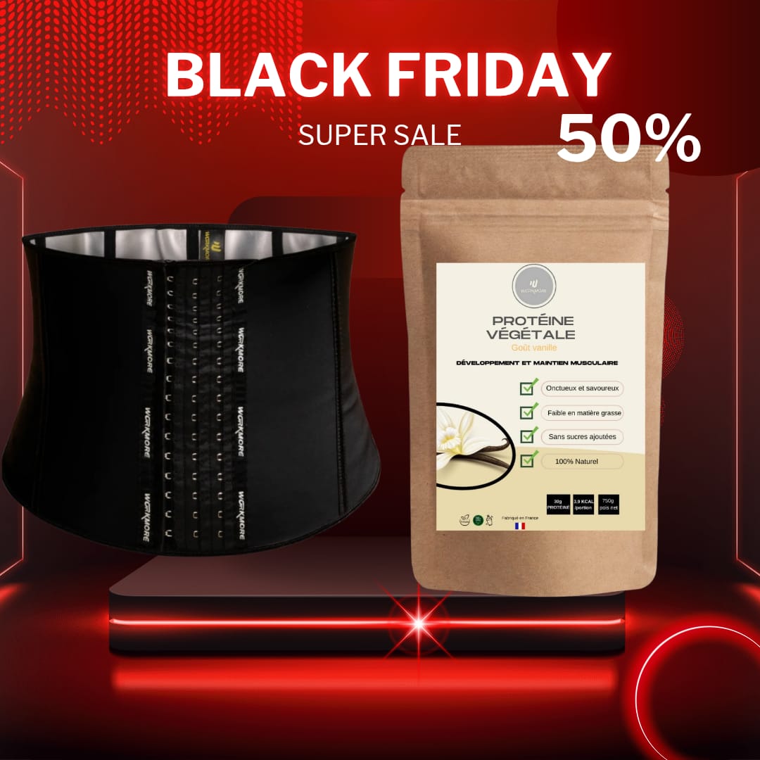 Pack Fitness Silhouette Gaine 4-en-1 + Protéine Vanille 🔥 (Black Friday -50 %)